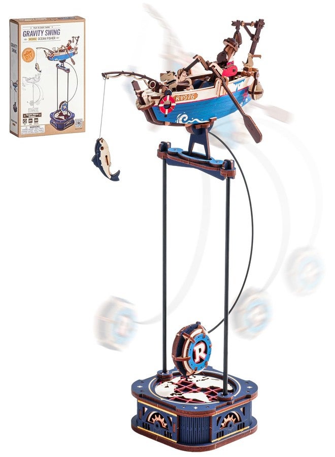 ROBOTIME 3D Wooden Puzzles for Adults, Ship Gravity Swing Model, Aircraft Model Kits for Age 14+,3D Puzzle Model Building Kit, Birthday/Christmas/Creative Gifts for Adults&Teens - Image 1